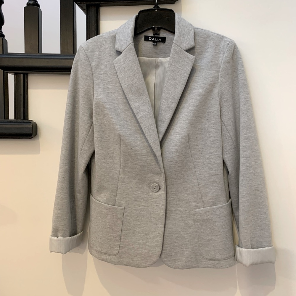 Grey one button blazer